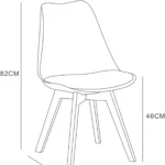 OIRA Set of 2 Dining Chairs Wooden Legs Soft Cushion Pad Stylish DELUXE Retro Lounge Dining Office Chairs - Image 4
