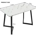 OIRA Dining Table, Metal Frame Rectangular Dining Table Modern Marble Pattern Kitchen Table - Image 4