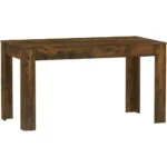 Contemporary 4 Seater Dining Table, Engineered Wood, Smoked Oak Finish, Sturdy & Modern Style for Indoor Use