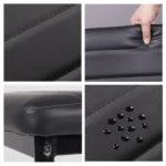Black Dining Table and Chairs Set of 4, Round Tempered Glass Table with High Back PU Leather Chairs - Image 5