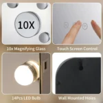 OIRA Hollywood Vanity Mirror with Lights 3 Color Lighting USB Charging Port (58*46cm) - Image 6