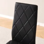 OIRA Modern High-Back Dining Chair with Diamond Quilted Design, Metal Legs, PU Set of 4 - Image 3