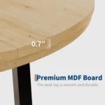 Industrial Round Wood Table w/Metal Base - Seats 4 6, Rustic Finish (Chairs Not Included) - Image 4