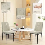 OIRA Dining Chairs 6 Piece Set, Modern Kitchen Side Chairs, Durable Metal Legs, Easy Cleaning for Daily Use - Image 3