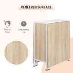 Foldable Drop Leaf Dining Table Folding Workstation for Small Space with Storage Shelves Cubes Oak amp White - Image 4