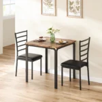 Dining Table for 2, Small Square kitchen Dinner Table Set for 2,Space Saving Wood Modern Dinette With Upholstered,Dining Room