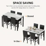 5pcs Dining Set with Table And Chairs, Metal Frame, Ideal for Small Dining Areas, Compact Living Rooms - Image 8