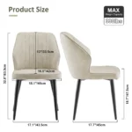 Set of 6 Faux Leather Dining Chairs Upholstered Kitchen Seats with Padded Back and Metal Legs - Image 2