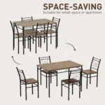 Dining Table and Chairs Set 4, Dining Room Sets, Rectangular Space Saving Table and 4 Chairs for Compact Kitchens - Image 4