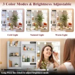 White Vanity Makeup Table with 10 LED Bulbs Mirror and 6 Drawers Dresser Set - Image 4