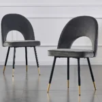 Velvet Dining Chairs Side Chairs Kitchen Corner Chairs with Metal Legs, Modern Leisure Chairs for Dining Room/Living Roo - Image 5