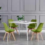 OIRA Set of 2 Dining Chairs Wooden Legs Soft Cushion Pad Stylish DELUXE Retro Lounge Dining Office Chairs - Image 2