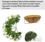 UK 2 Set Artificial Outdoor Geraniums Flowers with Brown Basket, Artificial Hanging Flowers Plant, 12 Pcs Geraniums Flowers for - Image 4