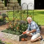 Metal Garden Trellis ,Tall 87 Inch x 20 Inch, Black Coated Rustproof Metal Trellis Outdoor, Trellis for Cllimbing Plants - Image 3
