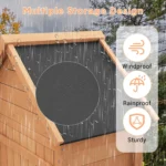 Outdoor Wooden Storage Shed Waterproof, 63'' Vertical Outdoor Storage Cabinet with 4 Shelves & Lockable Door - Image 3