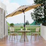 2.7m Garden Parasol Umbrella with Cover, 9ft Patio Umbrella with Crank & Tilt, UPF 50+ Sun Shade, Polyester, 8 Ribs, for Outdoor - Image 2