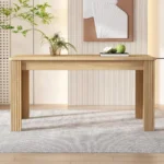4 Seater Dining room table, MDF Wood Rectangle Modern Dining Coffee Table, for Small Kitchen,oak colored - Image 3