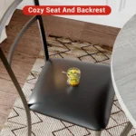 Round Dining Table Set, Mid-Century Modern Wooden Kitchen Table with 2 Upholstered Chairs and Metal Frame for Brea - Image 4