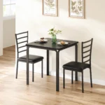 Dining Table for 2, Small Square kitchen Dinner Table Set for 2,Space Saving Wood Modern Dinette With Upholstered,Dining Room - Image 3