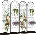 Metal Garden Trellis ,Tall 87 Inch x 20 Inch, Black Coated Rustproof Metal Trellis Outdoor, Trellis for Cllimbing Plants - Image 5