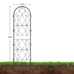 Metal Garden Trellis ,Tall 87 Inch x 20 Inch, Black Coated Rustproof Metal Trellis Outdoor, Trellis for Cllimbing Plants - Image 6