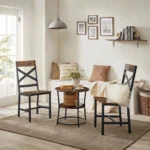 OIRA Dining Chairs, Kitchen Chairs Set of 2, Dining Chairs for Dining Room, Steel Frame, Ergonomic Design