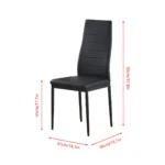 OIRA 5Pcs Round Glass Dining Table Set, Clear Dining Table with 4Pcs Dining Chairs for Dining Room Kitchen - Image 4