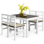 OIRA 5PCS Wooden Dining Table & Chair Set Breakfast Kitchen Furniture Dining Room Set - Image 6