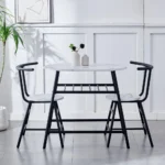 Pieces Dining Room Set, Compact Dining Table amp Chairs Set for Kitchen Living Room, Space Saving Small Kitchen Table and Chair - Image 2
