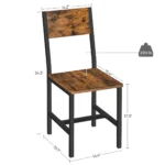 OIRA Dining Chair Set of 2, Steel Frame, Industrial, for Dining Room, Living Room, Kitchen, Heather Greige and Frosted - Image 3