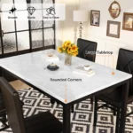 5pcs Dining Set with Table And Chairs, Metal Frame, Ideal for Small Dining Areas, Compact Living Rooms - Image 7
