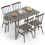 OIRA 5-Pcs Dining Table Set Rectangular Kitchen Table & 4 Chairs-Grey