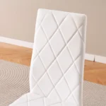 OIRA Modern High-Back Dining Chair with Diamond Quilted Design, Metal Legs, PU Set of 4 - Image 6