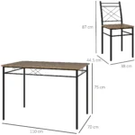 Dining Table and Chairs Set 4, Dining Room Sets, Rectangular Space Saving Table and 4 Chairs for Compact Kitchens - Image 5