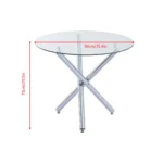 OIRA 5Pcs Round Glass Dining Table Set, Clear Dining Table with 4Pcs Dining Chairs for Dining Room Kitchen - Image 5