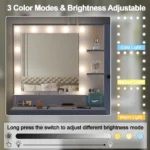 White Modern Vanity Set, 3 Color Dimmable Led Lighted Mirror, 5 Drawers, Easy Assembly Bedroom Makeup Furniture - Image 3