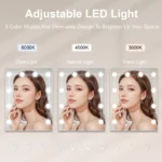 Makeup Vanity Desk with 3 Color Adjustable Dimmable Led Lighted Mirror, 6 Storage Drawers, Modern Bedroom Dresser Table - Image 2