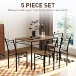 Dining Table and Chairs Set 4, Dining Room Sets, Rectangular Space Saving Table and 4 Chairs for Compact Kitchens - Image 3