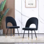 Velvet Dining Chairs Side Chairs Kitchen Corner Chairs with Metal Legs, Modern Leisure Chairs for Dining Room/Living Roo - Image 3