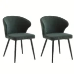 Set of 2 Corduroy Upholstered Dining Chairs Modern Padded Seats Rustic Chairs Suitable for Kitchen Restaurant Chair - Image 5