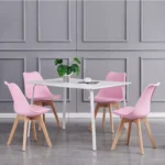 OIRA Set of 2 Dining Chairs Wooden Legs Soft Cushion Pad Stylish DELUXE Retro Lounge Dining Office Chairs - Image 3
