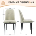 OIRA Dining Chairs 6 Piece Set, Modern Kitchen Side Chairs, Durable Metal Legs, Easy Cleaning for Daily Use - Image 2
