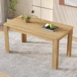 4 Seater Dining room table, MDF Wood Rectangle Modern Dining Coffee Table, for Small Kitchen,oak colored