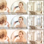 White Makeup Vanity Desk Dressing Table with 10 Led Bulbs Lighted Mirror - Image 3