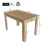 4 Seater Dining room table, MDF Wood Rectangle Modern Dining Coffee Table, for Small Kitchen,oak colored - Image 2