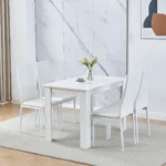 OIRA 5 Piece Dining Room Table and Chairs Set for Dining Room Kitchen, Modern Wooden Dining Table with Chairs for Family - Image 4