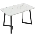 OIRA Dining Table, Metal Frame Rectangular Dining Table Modern Marble Pattern Kitchen Table - Image 5