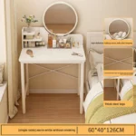 Makeup table Small apartment bedroom Makeup storage Integrated bedside table Dresser - Image 2