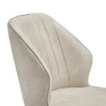 Set of 6 Faux Leather Dining Chairs Upholstered Kitchen Seats with Padded Back and Metal Legs - Image 4