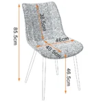 4 PCs Set Faux Leather/Fabric/Velvet/Linen Kitchen Chair Dining Chairs Stable Metal Legs Upholstered Seat Kitchen Furniture - Image 4